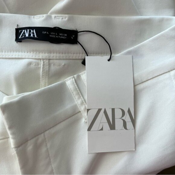 NWT Zara Elegant White Flared Dress Pants - Picture 5 of 7